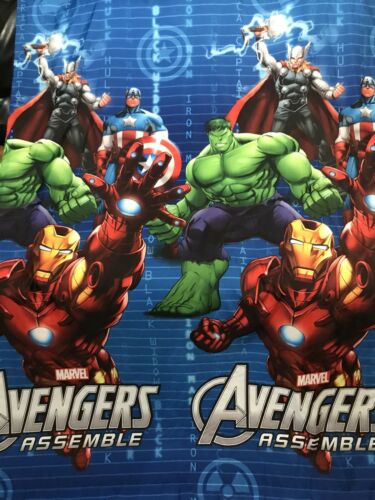 Marvel Avengers Super Hero Curtain Panel 42x84” Captain America Hulk Iron Man