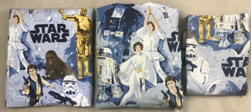 Pottery Barn Kids Star Wars Twin 3 Piece Sheet Set A New Hope Blue White