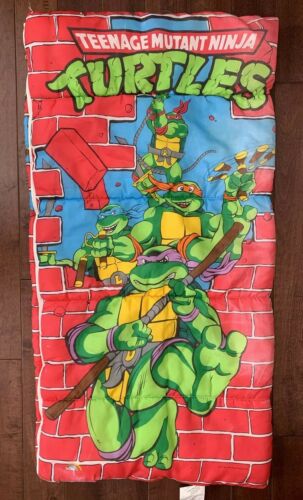 Vintage TMNT Teenage Mutant Ninja Turtles Sleeping Bag 1991 Mirage Studios VTG