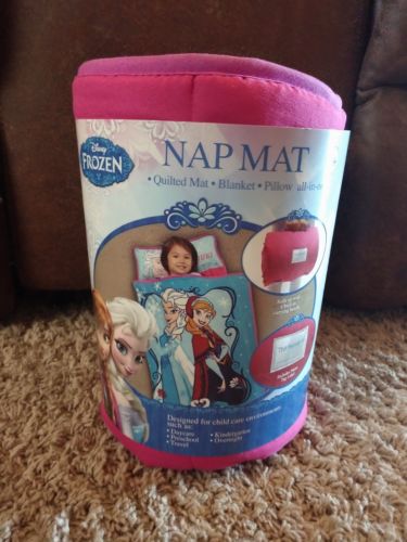 NEW Disney FROZEN NAP MAT Blanket+Pillow Preschool Daycare Toddler Anna+Elsa Set