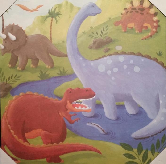 Circo canvas wall art work picture t-rex dinosaur dino roar and & 'n stomp NEW