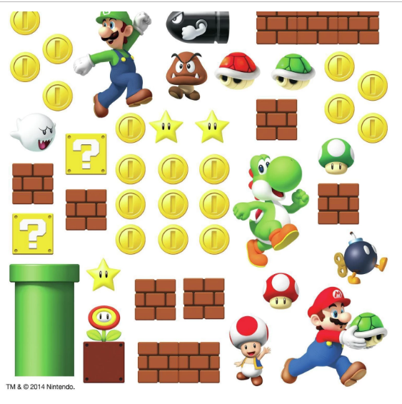 RoomMates Super Mario Luigi Nintendo Peel and Stick Wall Decal