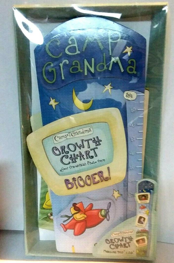 Wooden CAMP GRANDMA Growth Chart  with photo frames