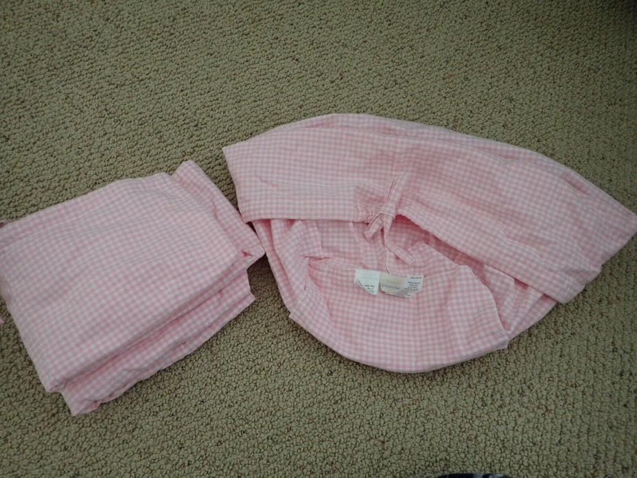 Pink Gingham Pottery Barn Basket Liners Large- discontinued.  (3)