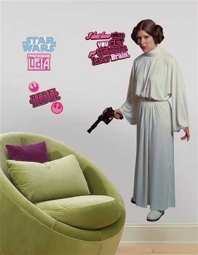 Star Wars classic PRINCESS LEIA wall  decals 54 inches tall decor Carrie Fisher