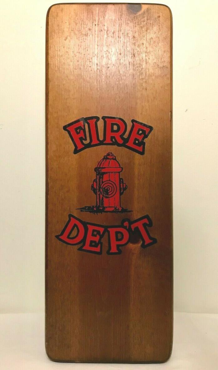 Unique Handmade Brown Wooden FIRE DEPT Wall Box Hanging Fireman Kids Room Decor