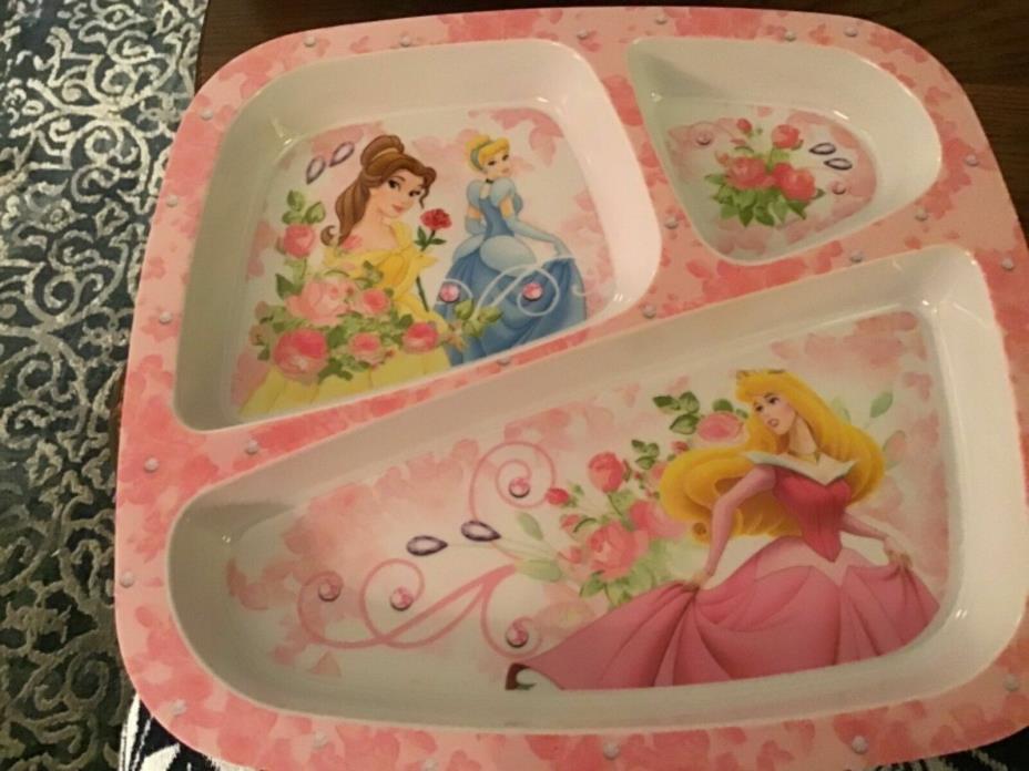 Zak Plate, 3 Compartment, Disney Princess