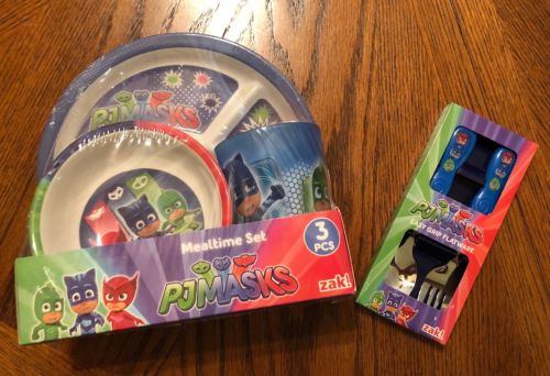 Disney PJ Masks Mealtime Dinnerware Set Includes Plate Bowl,Cup & Flatware New