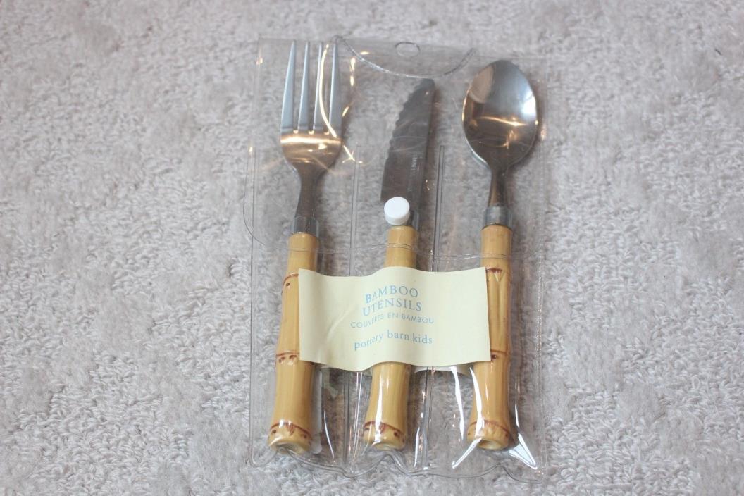 Pottery Barn Kids Bamboo Utensils Dinnerware Fork Spoon Knife Kitchen Dining