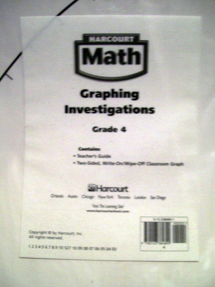 Harcourt Math Graphing Investigations Gr. 4 2 Sided, Write On/Wipe-Off Classroom