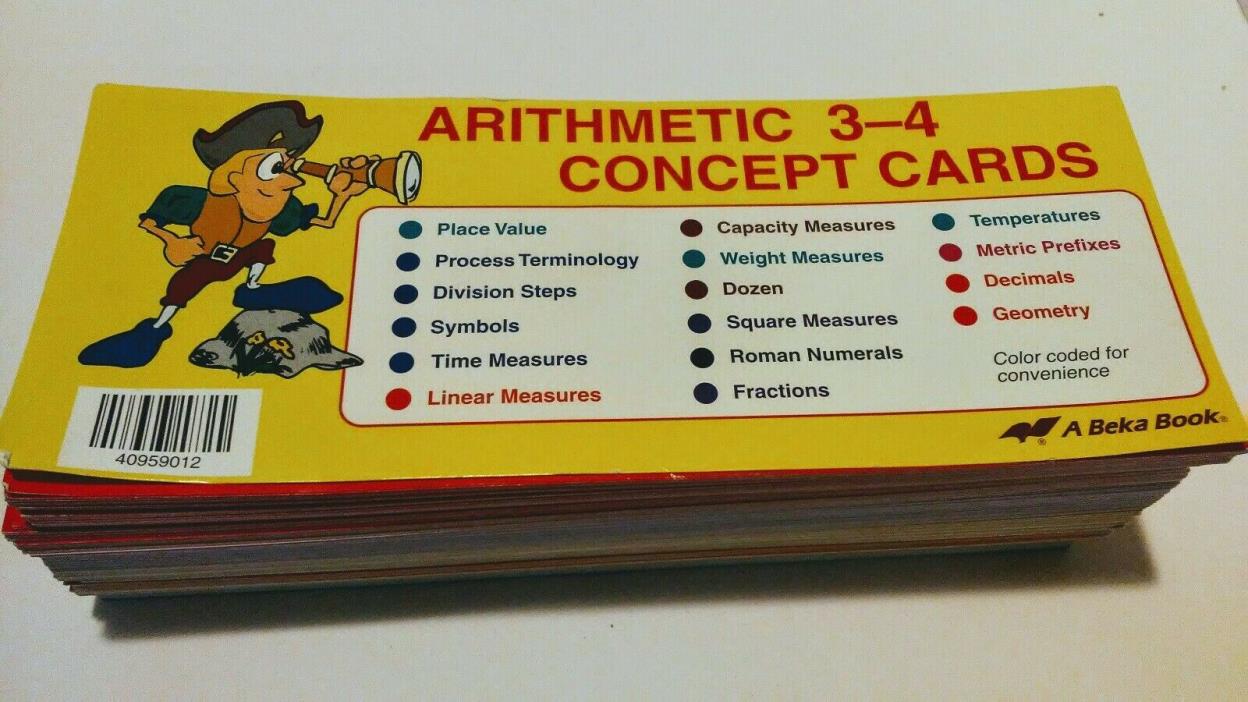 1995 ABEKA Book Arithmetic Grades 3-4 Concept Cards