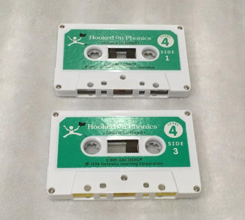 HOOKED ON PHONICS LEVEL 4 - LEARN TO READ - 2 AUDIO CASSETTE TAPES