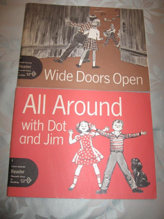 2 Reading Books First & Third Grade 1967 Dot & Jim Phonetics Key Economy CO USA