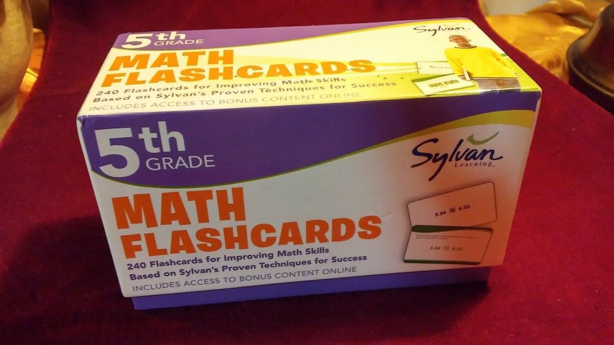 Sylvan Learning 5th grade math flash cards, 240 cards for improving math skills