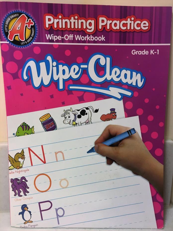 WIPE CLEAN PRINTING PRACTICE WORKBOOK WIPE OFF K-1 homeschool alphabet writing