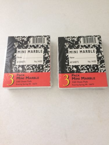 New 3 Pack Mini Marble Composition Books 2 Sets 4