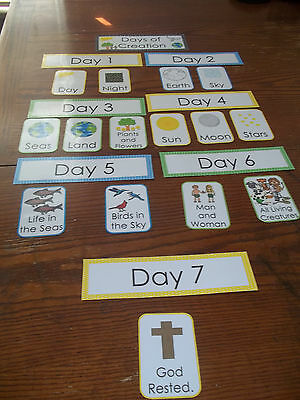 Days of Creation themed Bible Learning Center Labels.  Classroom accessories.  N