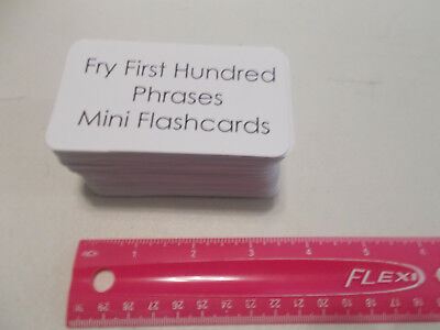 82 Miniature Laminated Fry First Hundred Sight Word Simple Phrases flashcards.
