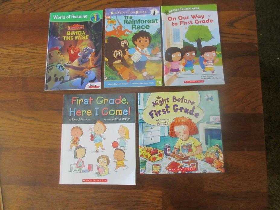 Lot of 5: FIRST GRADE KIDS BOOKS/ ON OUR WAY TO, HERE I COME, NIGHT BEFORE + 2