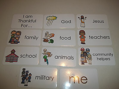 10 pack I am Thankful Bible themed flashcards.  Preschool Bible study curricul