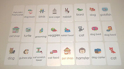 23 Miniature Pet Shop themed Literacy Flashcards. Vertical 2 x 3.5 inches. Presc