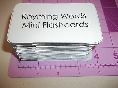 100 Miniature Rhyming Words Speech Flashcards.  3.25x2 inches.  ELA, Language