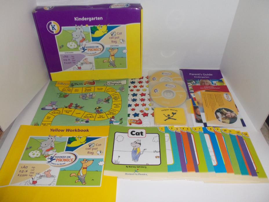 Hooked on Phonics Kindergarten Learn to Read Kit w Books CDs Workbook & MORE!
