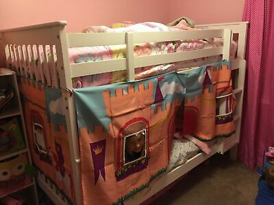 DHP Curtain Set for Junior Loft Bed with Princess Castle Design Pink BRAND NEW