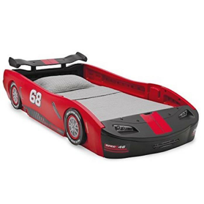 Turbo Race Car Twin Bed Standard Size Durable Racer Red Blk Sleep Nap Children
