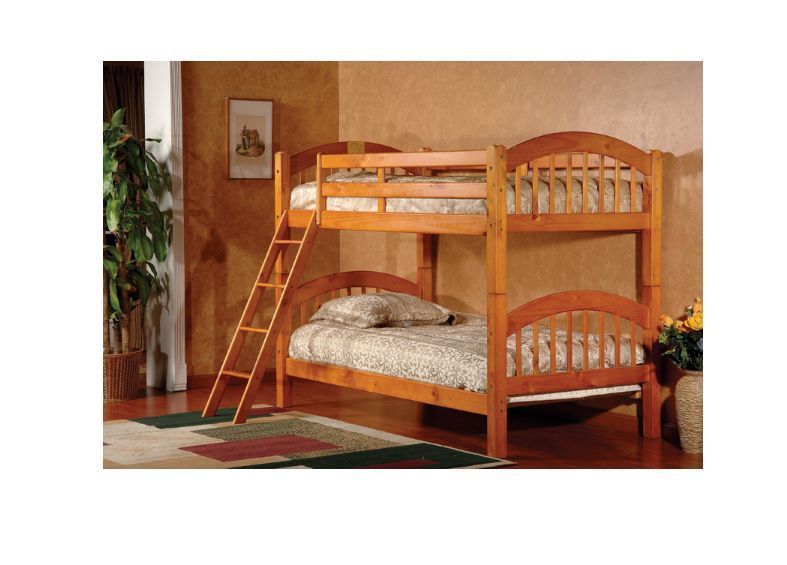 Bunk Beds Twin Over Twin Kids Adult Wood Oak Bunkbed With Ladder Two Bed Bedroom