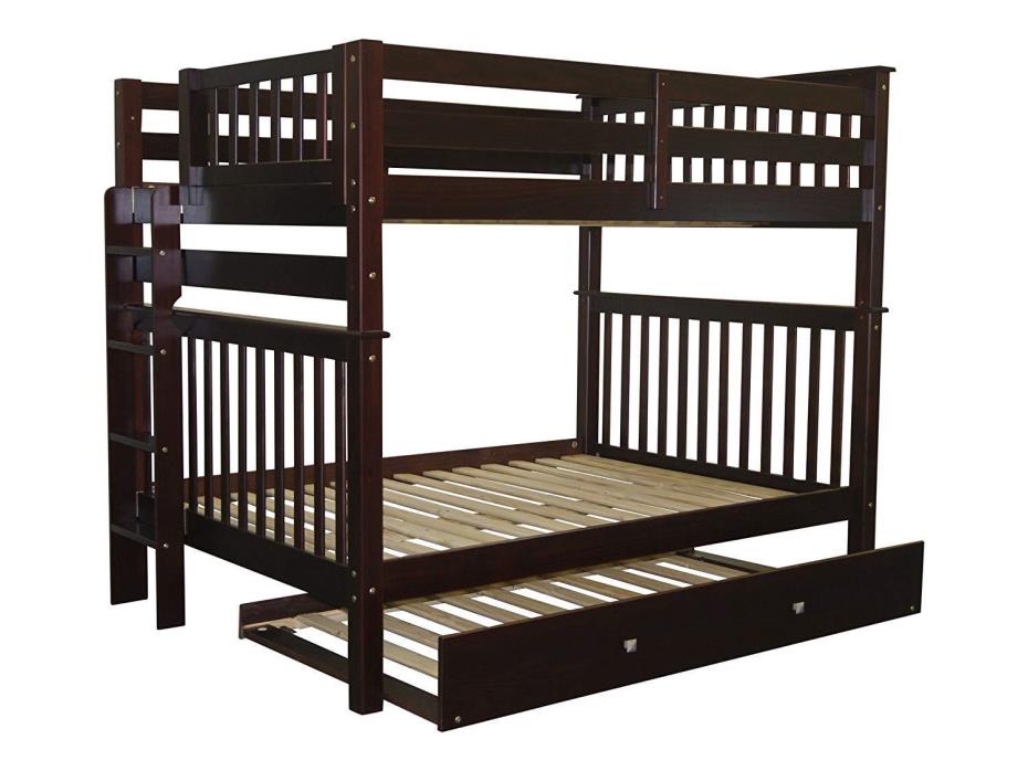 Bedz King Bunk Beds Full over Full Mission Style with End Ladder and a Twin