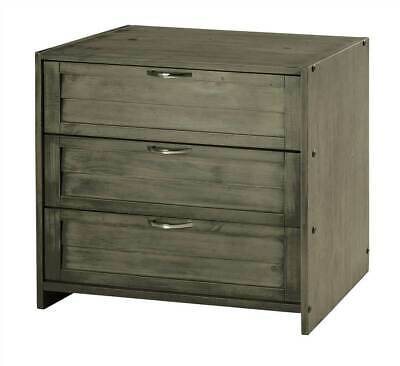 Louver 3 Drawer Chest in Antique Gray Finish [ID 3786226]