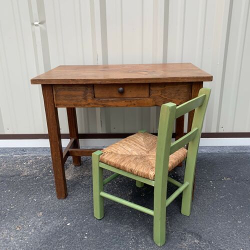 Vintage Childrens Kids Desk And Chair Set