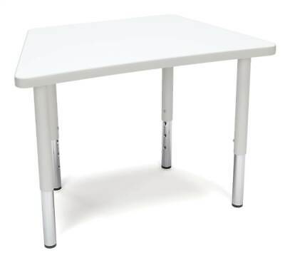 Trapezoid Student Table Adjustable Desk in White [ID 3797628]