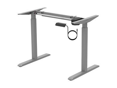 Monoprice Sit-Stand Riser Single Motor Height Adjustable Table Desk Frame - Grey