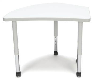 Crescent Student Table Adjustable Height Desk in White [ID 3797593]