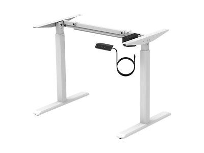 Monoprice Height Adjustable Sit Stand Riser Table Desk Frame - White Electric