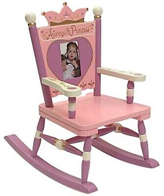 Princess Mini Rocking Chair, Pink Sleek Wooden Home Indoor Kids Room Seat New