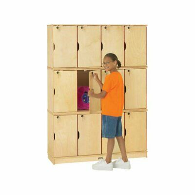 Jonti-Craft Stacking Lockable Lockers - 12 Sections - Triple Stack