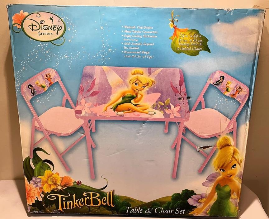 Disney Faries Tinkerbell Kids Cardboard Table and Chairs Set Brand NEW FREE SHIP