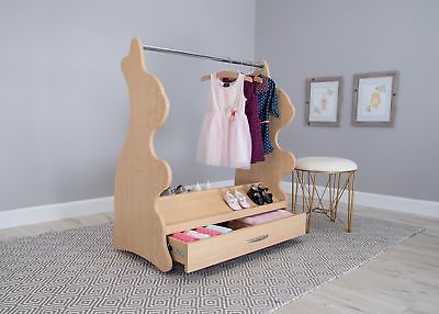 Ace Baby Furniture Rabbit Mobile Dress-Up Clothes and Shoe Organizer Natural ...