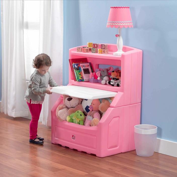 Toy Storage Box Chest Bin Large Organizer Kids Bedroom Furniture Bookcase Pink