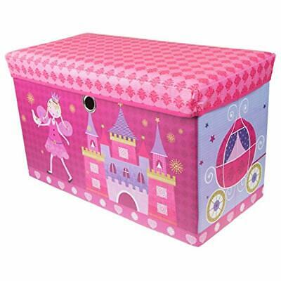 Clever Creations Fairytale Princess Castle Collapsible Storage Organizer Ottoman
