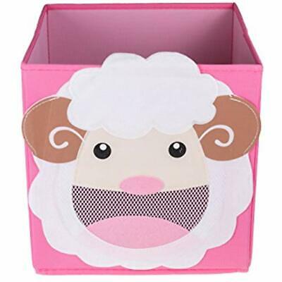 Clever Creations Cute Smiling Sheep Collapsible Toy Storage Organizer Box Cube