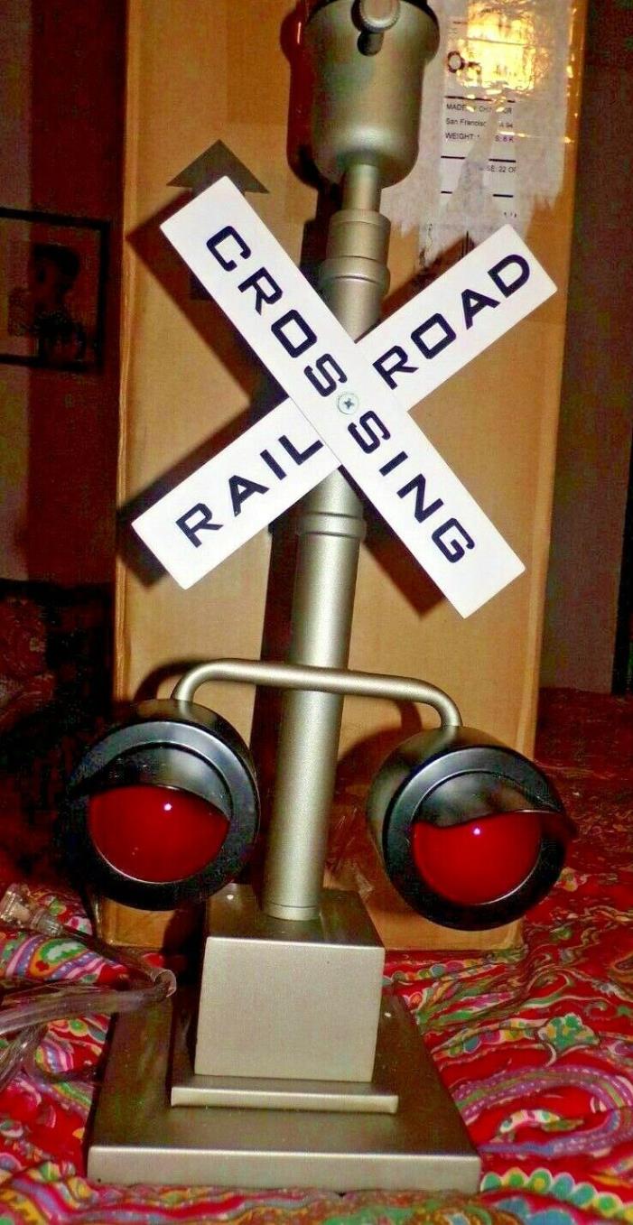 pottery barn kids Railroad Crossing Lamp Base shade not included 17