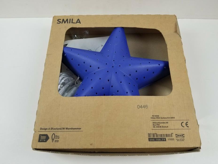IKEA Night Light Star Shape Smila Blue Wall Bedroom Children Room Decor