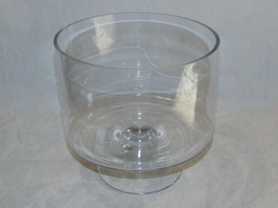 Vintage Clear Smooth Glass Trifle Dish Bowl 8