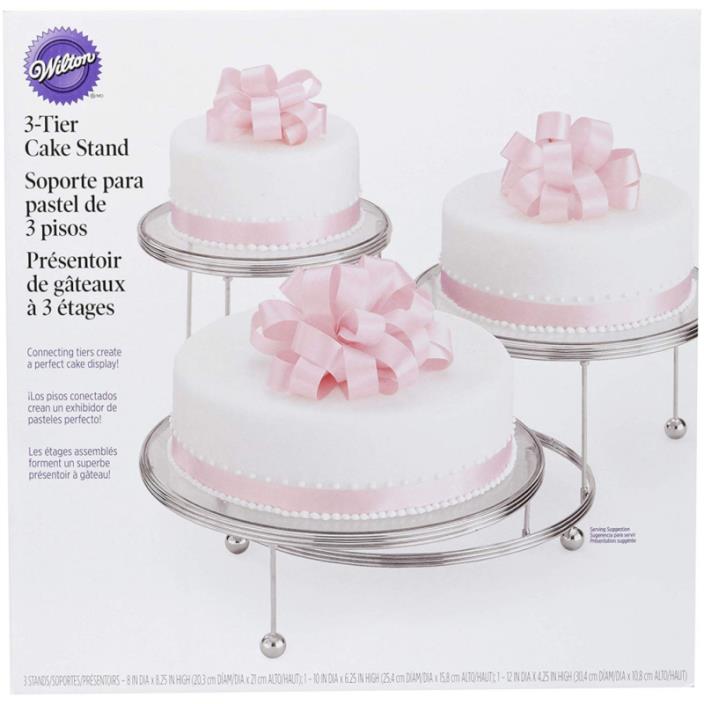 Wilton Cakes 'N More 3-Tier Cake Stand, Chrome