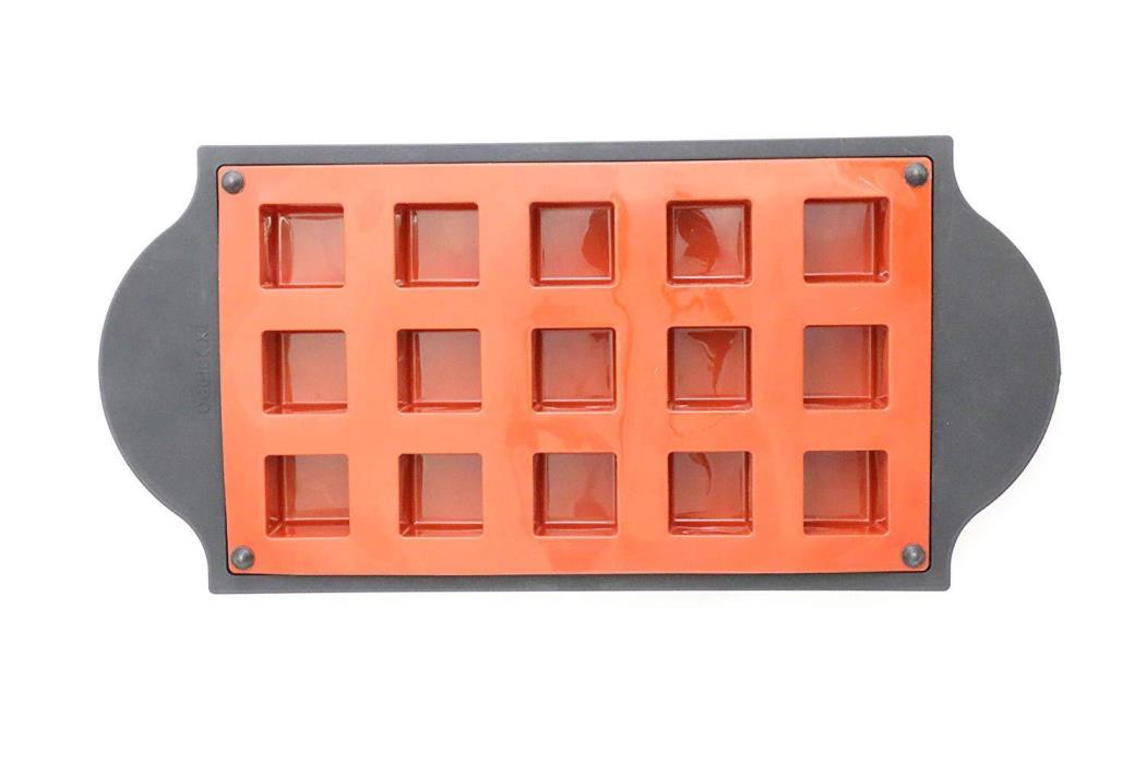 Oggibox Mini Square Cube Pan Mold With Frame Silicone 15 Cavity Muffin Cupcake