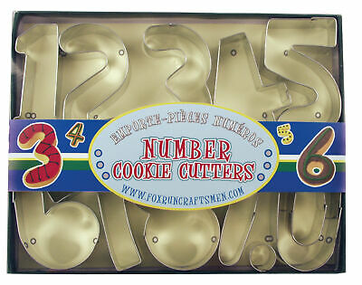 Fox Run 10 Pc Number Cookie Biscuit Cutter Play Dough Kindergarten Learning Set